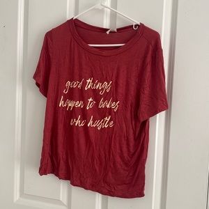 soft, pink graphic t